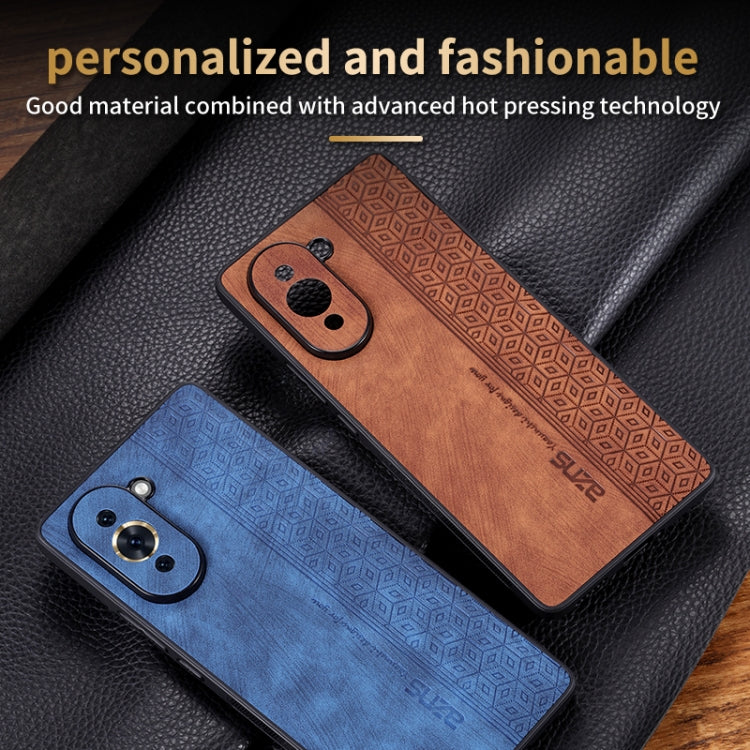 For Huawei nova 10 AZNS 3D Embossed Skin Feel Phone Case(Brown) by AZNS