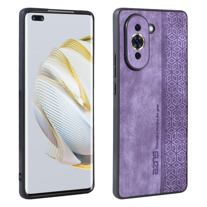 For Huawei nova 10 Pro AZNS 3D Embossed Skin Feel Phone Case(Purple) by AZNS