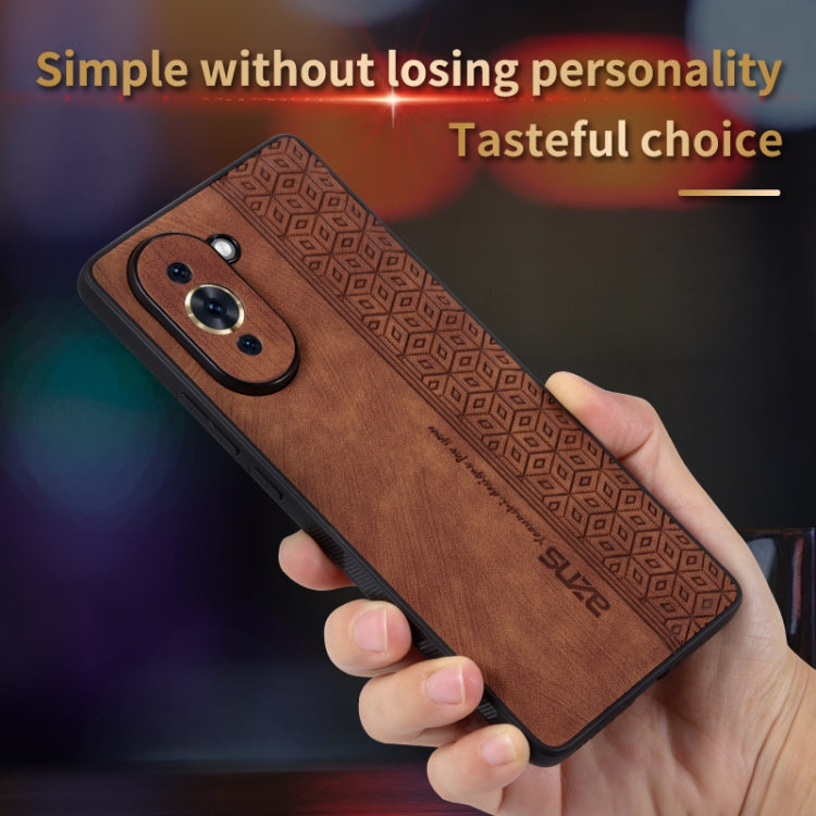 For Huawei nova 10 Pro AZNS 3D Embossed Skin Feel Phone Case(Brown) by AZNS