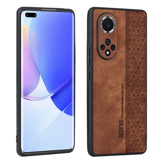 For Honor 50 Pro / Huawei nova 9 Pro AZNS 3D Embossed Skin Feel Phone Case(Brown) by AZNS