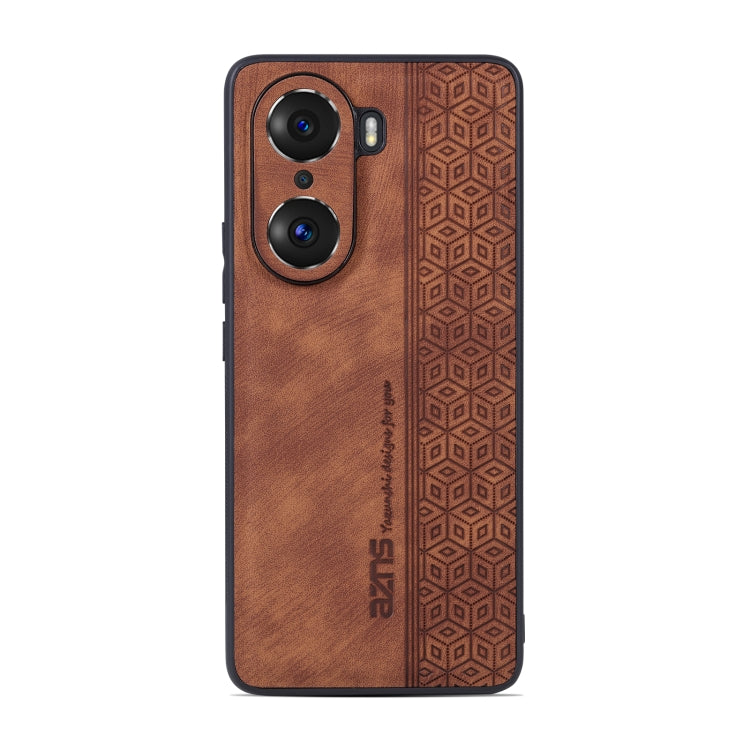 For Honor 60 AZNS 3D Embossed Skin Feel Phone Case(Brown) by AZNS