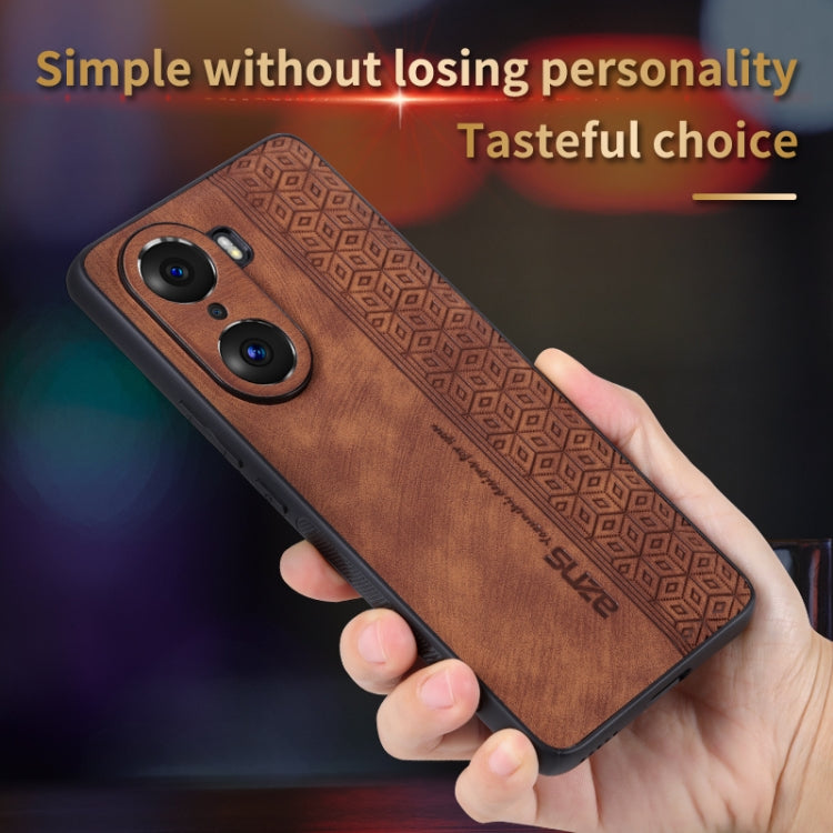 For Honor 60 AZNS 3D Embossed Skin Feel Phone Case(Brown) by AZNS