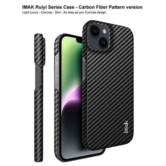For iPhone 14 IMAK Ruiyi Series Carbon Fiber PU + PC Phone Case by imak