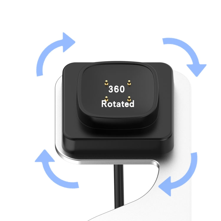 For Fitbit Versa4 / Sense2 Portable Magnetic Metal Charger Holder Cable Length:1.5m(Grey) by bashfashion