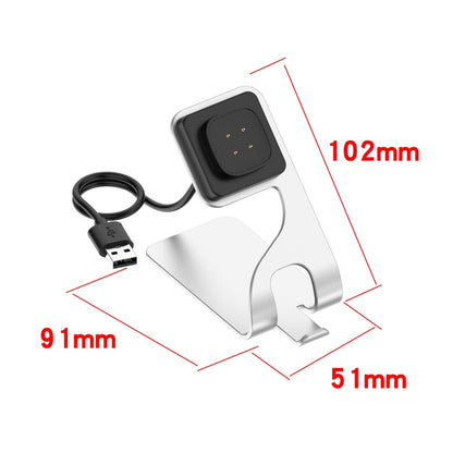 For Fitbit Versa4 / Sense2 Portable Magnetic Metal Charger Holder Cable Length:1.5m(Grey) by bashfashion