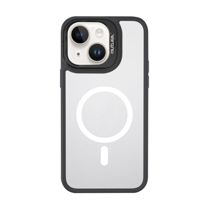 For iPhone 14 Mutural Color Holder Magsafe Phone Case(Black) by Mutural