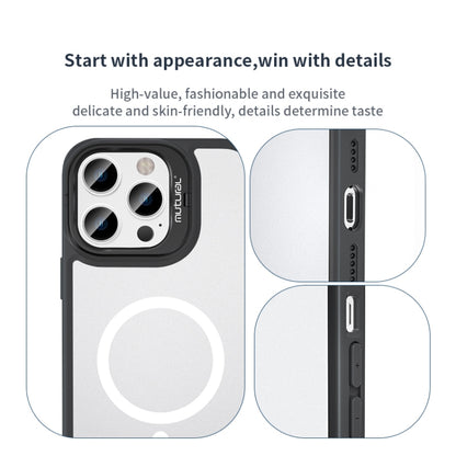 For iPhone 14 Mutural Color Holder Magsafe Phone Case(Black) by Mutural