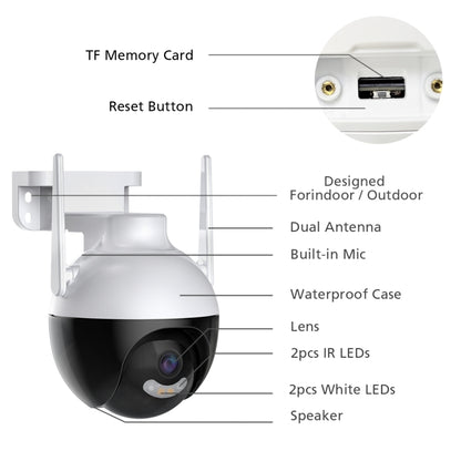 A18 8MP HD Wireless WiFi Smart Surveillance Camera, Specification:US Plug by bashfashion