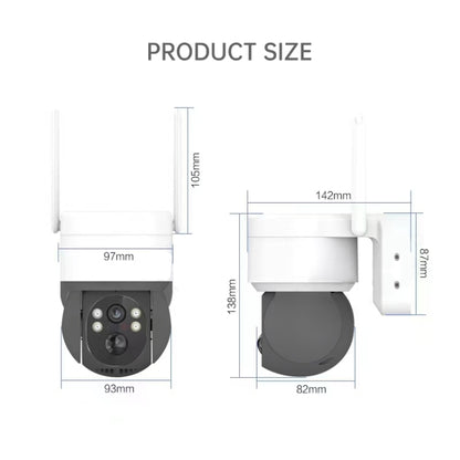T34 2MP HD IP66 Waterproof Wireless WiFi Solar Camera(White) by bashfashion