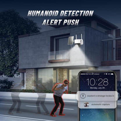 T34 2MP HD IP66 Waterproof Wireless WiFi Solar Camera(White) by bashfashion