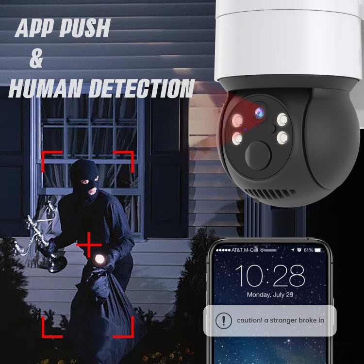 T34 2MP HD IP66 Waterproof Wireless WiFi Solar Camera(Black) by bashfashion