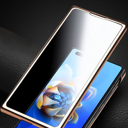 For Huawei Mate X2 QIALINO 2 in 1 Crocodile Pattern Genuine Leather + PC Phone Case(Brown) by QIALINO