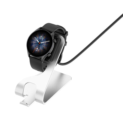 For Amazfit GTR4 / GTR4 Pro Rotatable Smart Watch Metal Charger Stand(Silver) by bashfashion