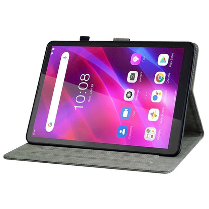 For Lenovo Tab M7 3rd Gen Tiger Pattern Flip Leather Tablet Case(Grey) by bashfashion