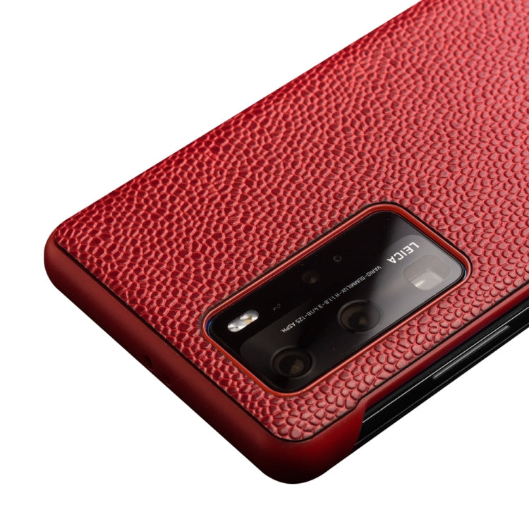 For Huawei P40 Pro QIALINO XiangNai Texture Side Window View Leather Phone Case(Red) by QIALINO