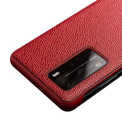 For Huawei P40 Pro QIALINO XiangNai Texture Side Window View Leather Phone Case(Red) by QIALINO
