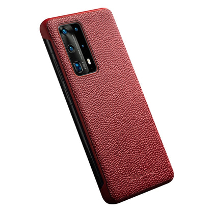 For Huawei P40 Pro QIALINO XiangNai Texture Side Window View Leather Phone Case(Red) by QIALINO