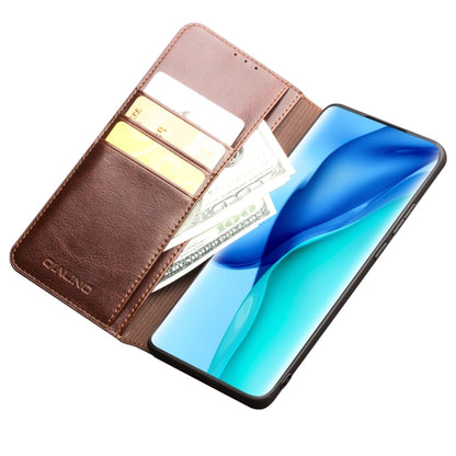 For Huawei P50 QIALINO Genuine Leather Phone Case(Brown) by QIALINO