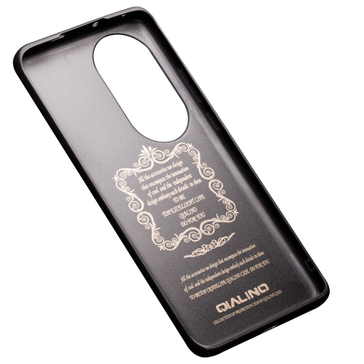 For Huawei P50 QIALINO Cowhide Texture Genuine Leather Phone Case(Black) by QIALINO