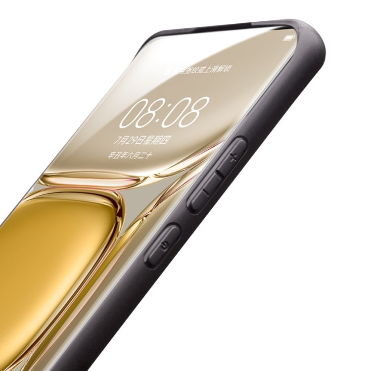 For Huawei P50 Pro QIALINO Cowhide Texture Genuine Leather Phone Case(Black) by QIALINO