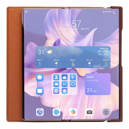 For Huawei Mate XS 2 QIALINO Crocodile Pattern Genuine Leather Phone Case(Brown) by QIALINO