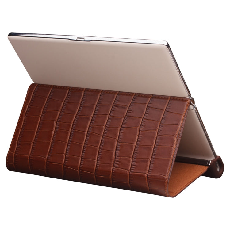 For Huawei Mate XS 2 QIALINO Crocodile Pattern Genuine Leather Phone Case(Brown) by QIALINO