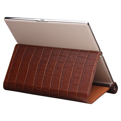 For Huawei Mate XS 2 QIALINO Crocodile Pattern Genuine Leather Phone Case(Brown) by QIALINO