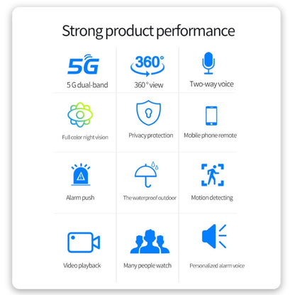 QX65 2MP HD IP66 Waterproof 5G Dual Band Wireless WiFi Camera, Specification:US Plug by bashfashion