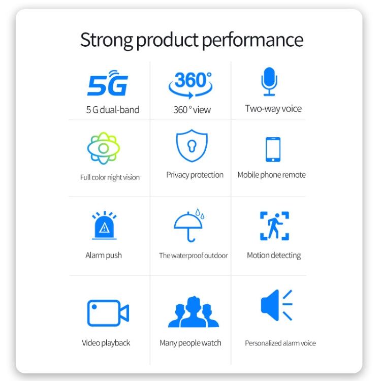 QX65 2MP HD IP66 Waterproof 5G Dual Band Wireless WiFi Camera, Specification:AU Plug by bashfashion