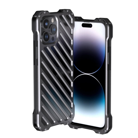For iPhone 14 Pro R-JUST Breathable Armor Phone Case(Silver Grey) by R-JUST
