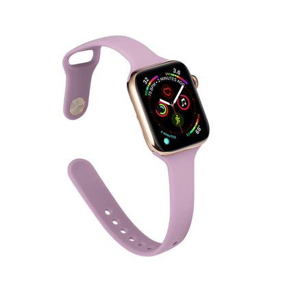 For Apple Watch 5/4 40mm & 3/2/1 38mm Thin Silicone Watch Band(Purple) by bashfashion