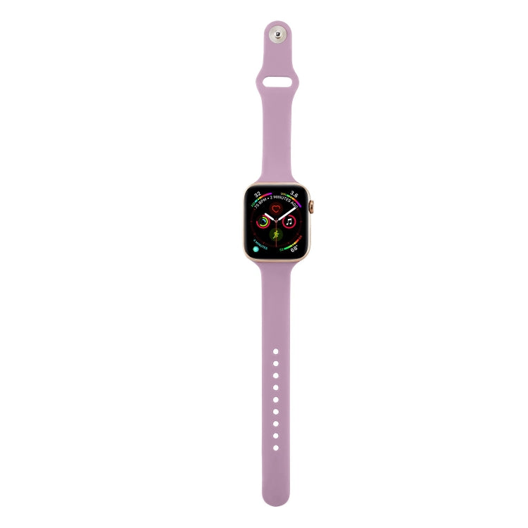 For Apple Watch 5/4 40mm & 3/2/1 38mm Thin Silicone Watch Band(Purple) by bashfashion