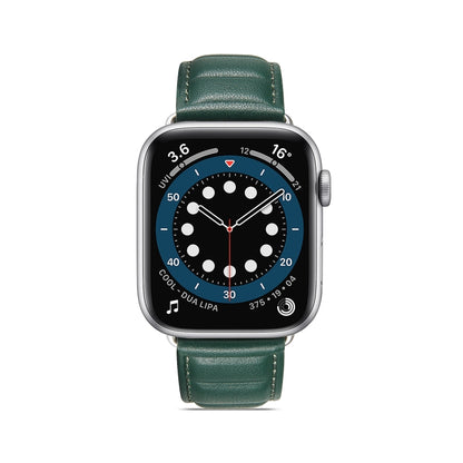 Genuine Leather Watch Band For Apple Watch Ultra 49mm / Series 8&7 45mm / SE 2&6&SE&5&4 44mm / 3&2&1 42mm(Green) by bashfashion