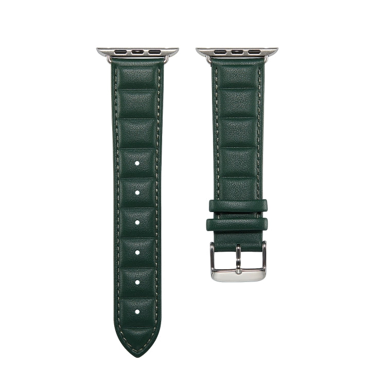 Genuine Leather Watch Band For Apple Watch Ultra 49mm / Series 8&7 45mm / SE 2&6&SE&5&4 44mm / 3&2&1 42mm(Green) by bashfashion