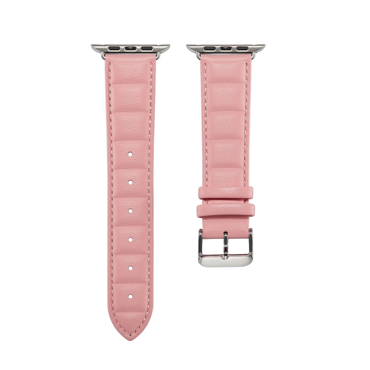 Genuine Leather Watch Band For Apple Watch Ultra 49mm / Series 8&7 45mm / SE 2&6&SE&5&4 44mm / 3&2&1 42mm(Pink) by bashfashion
