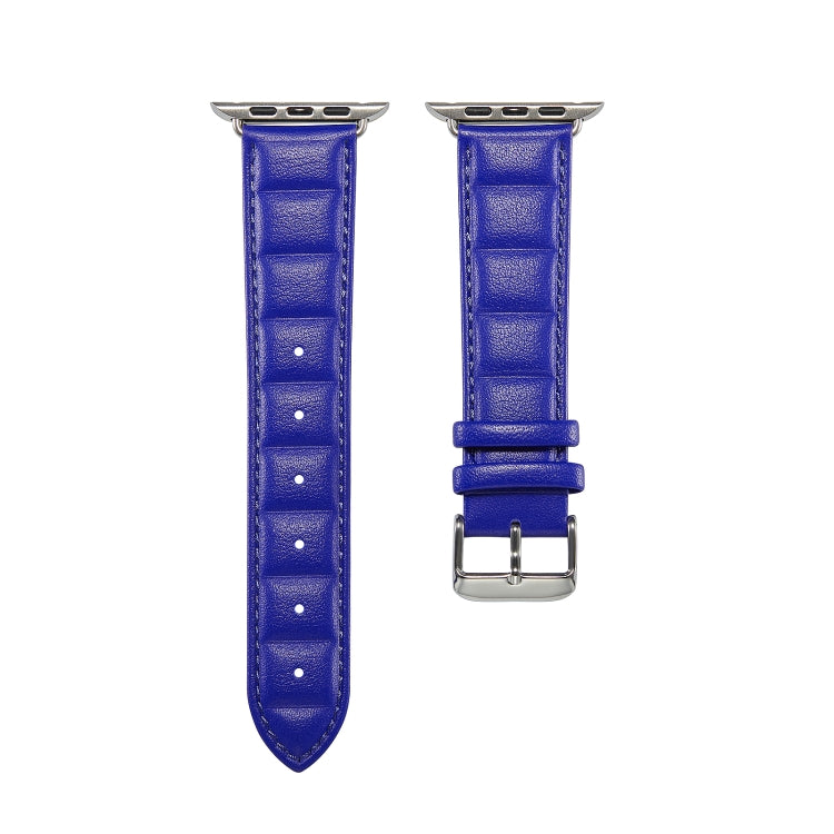 Genuine Leather Watch Band For Apple Watch Series 8&7 41mm / SE 2&6&SE&5&4 40mm / 3&2&1 38mm(Blue) by bashfashion