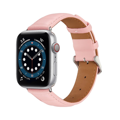 Genuine Leather Watch Band For Apple Watch Series 8&7 41mm / SE 2&6&SE&5&4 40mm / 3&2&1 38mm(Pink) by bashfashion