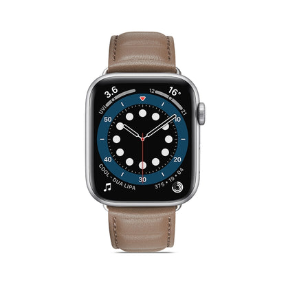 Genuine Leather Watch Band For Apple Watch Series 8&7 41mm / SE 2&6&SE&5&4 40mm / 3&2&1 38mm(Grey) by bashfashion