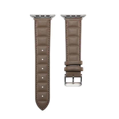 Genuine Leather Watch Band For Apple Watch Series 8&7 41mm / SE 2&6&SE&5&4 40mm / 3&2&1 38mm(Grey) by bashfashion