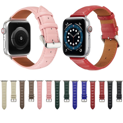 Genuine Leather Watch Band For Apple Watch Series 8&7 41mm / SE 2&6&SE&5&4 40mm / 3&2&1 38mm(Grey) by bashfashion