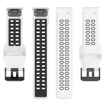 For Garmin Enduro / Coros Vertix 2 26mm Quick Release Double Row Silicone Watch Band(White Black) by bashfashion
