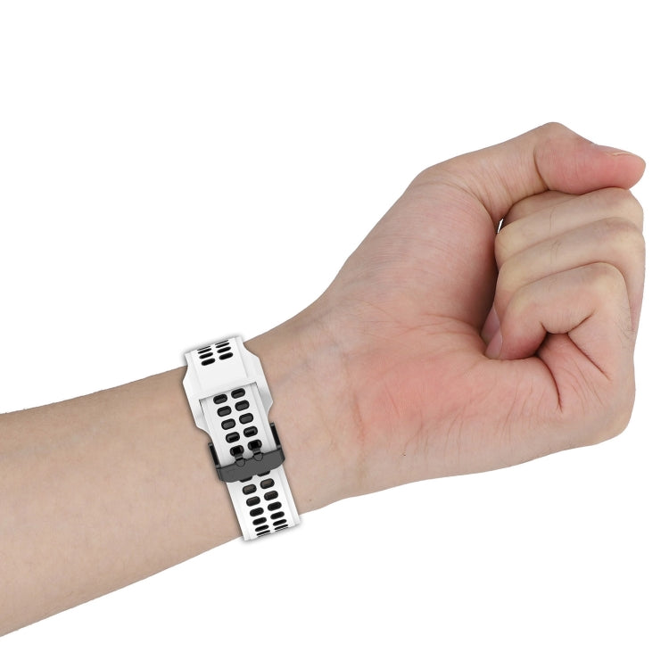 For Garmin Enduro / Coros Vertix 2 26mm Quick Release Double Row Silicone Watch Band(White Black) by bashfashion