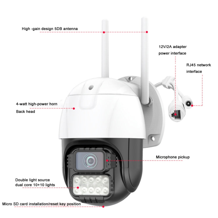 QX67 3MP Humanoid Recognition AI Alarm WiFi Dome IP Camera, UK Plug by bashfashion