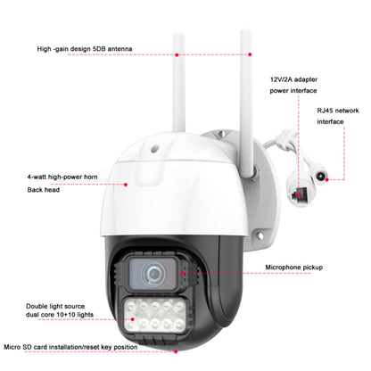 QX67 3MP Humanoid Recognition AI Alarm WiFi Dome IP Camera, UK Plug by bashfashion
