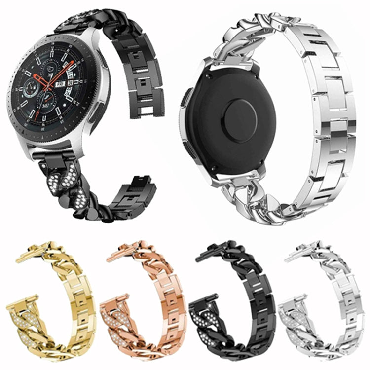 For Samsung Galaxy Watch5 40mm/44mm / Watch5 Pro Row Diamonds Denim Chain Watch Band(Rose Gold) by bashfashion