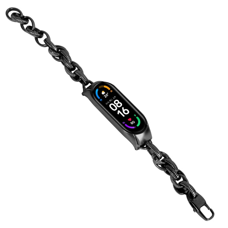 For Xiaomi Mi Band 7 Corrugated Twist Chain Metal Watch Band(Black) by bashfashion
