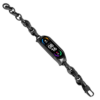 For Xiaomi Mi Band 7 Corrugated Twist Chain Metal Watch Band(Black) by bashfashion