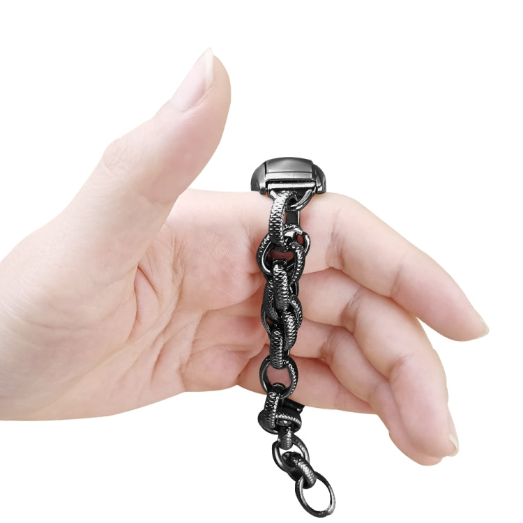 For Xiaomi Mi Band 7 Corrugated Twist Chain Metal Watch Band(Black) by bashfashion