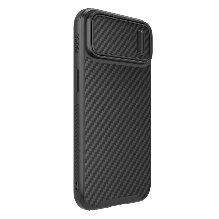 For iPhone 14 Plus NILLKIN Synthetic Fiber Camshield Magnetic Phone Case(Black) by NILLKIN