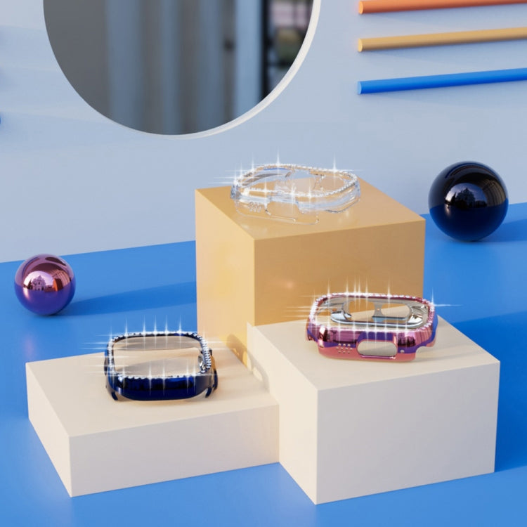 For Apple Watch Ultra 3 / 2 / 1 49mm Diamond Hollow PC Watch Case(Dark Cyan) by bashfashion